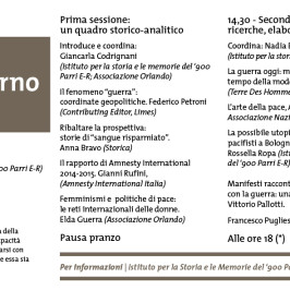 Rifessioni di pace intorno alla guerra, Bologna 15-5-2015